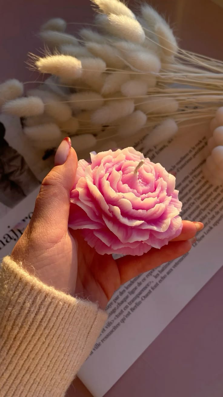 Peony Flower Candle With Scent