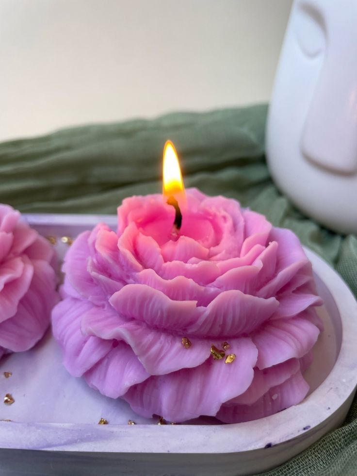 Peony Flower Candle With Scent