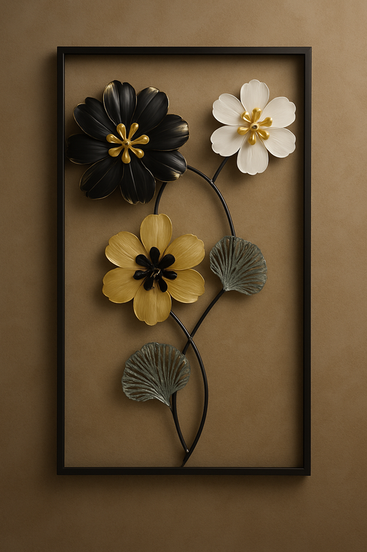 Luxury Metal Wall Art Frame with Floral Design