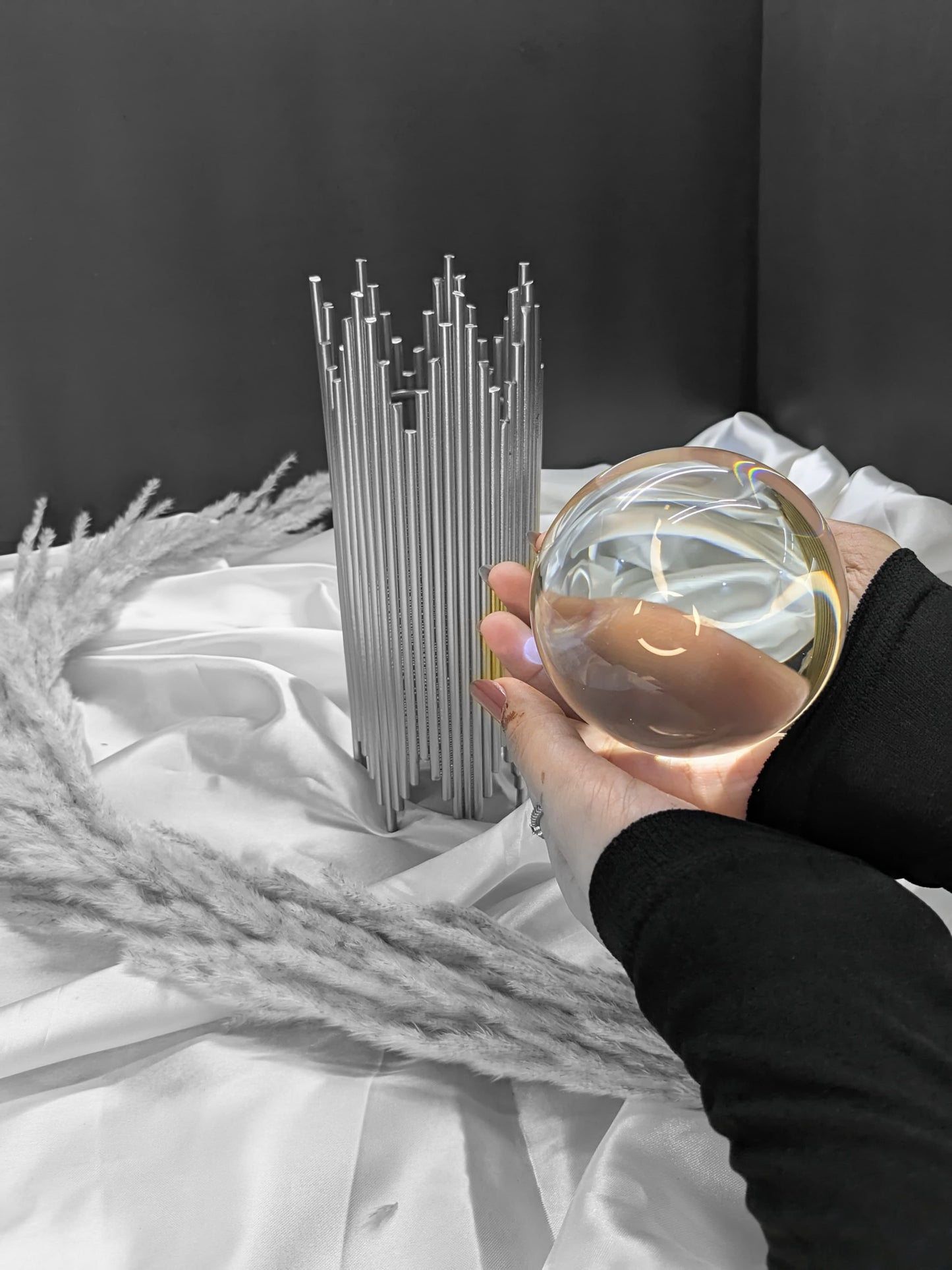 Luxury crystal ball with imported skyline stand
