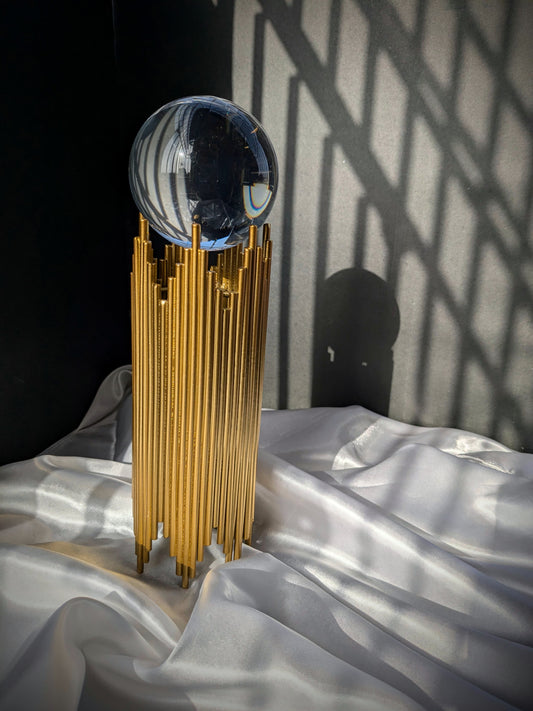 Luxury crystal ball with imported skyline stand