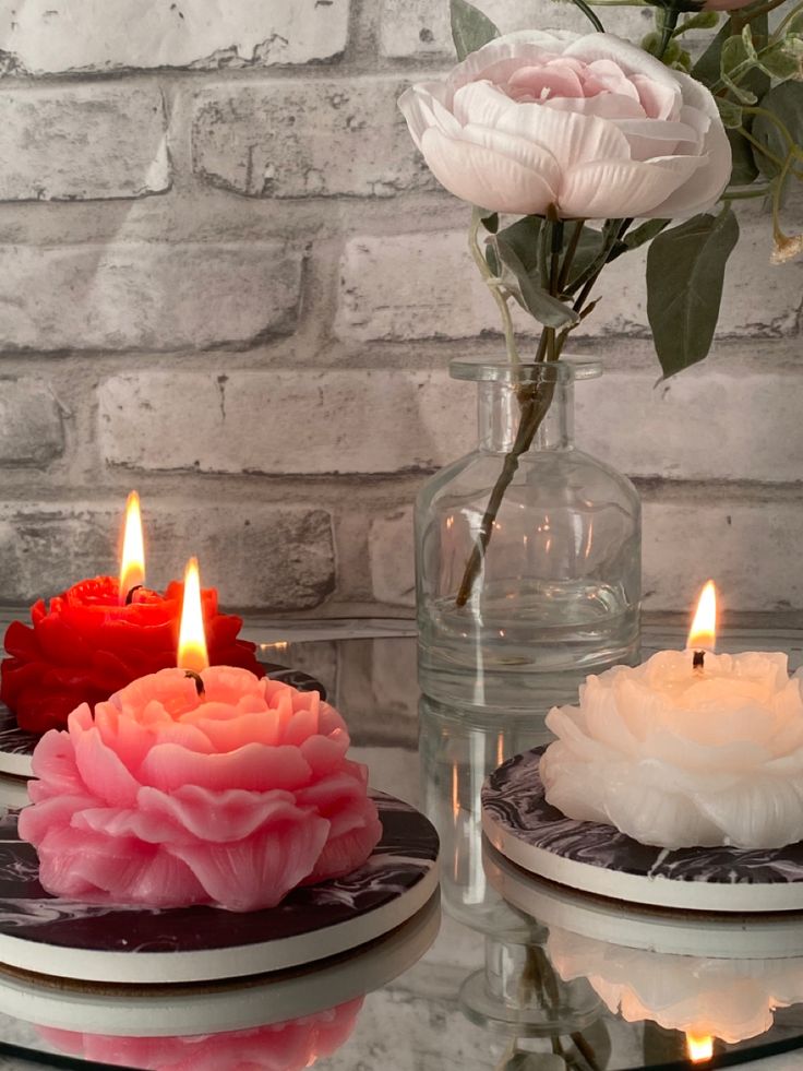 Peony Flower Candle With Scent